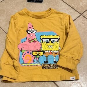 GAP Kids Yellow SpongeBob & Patrick Long Sleeve Tee